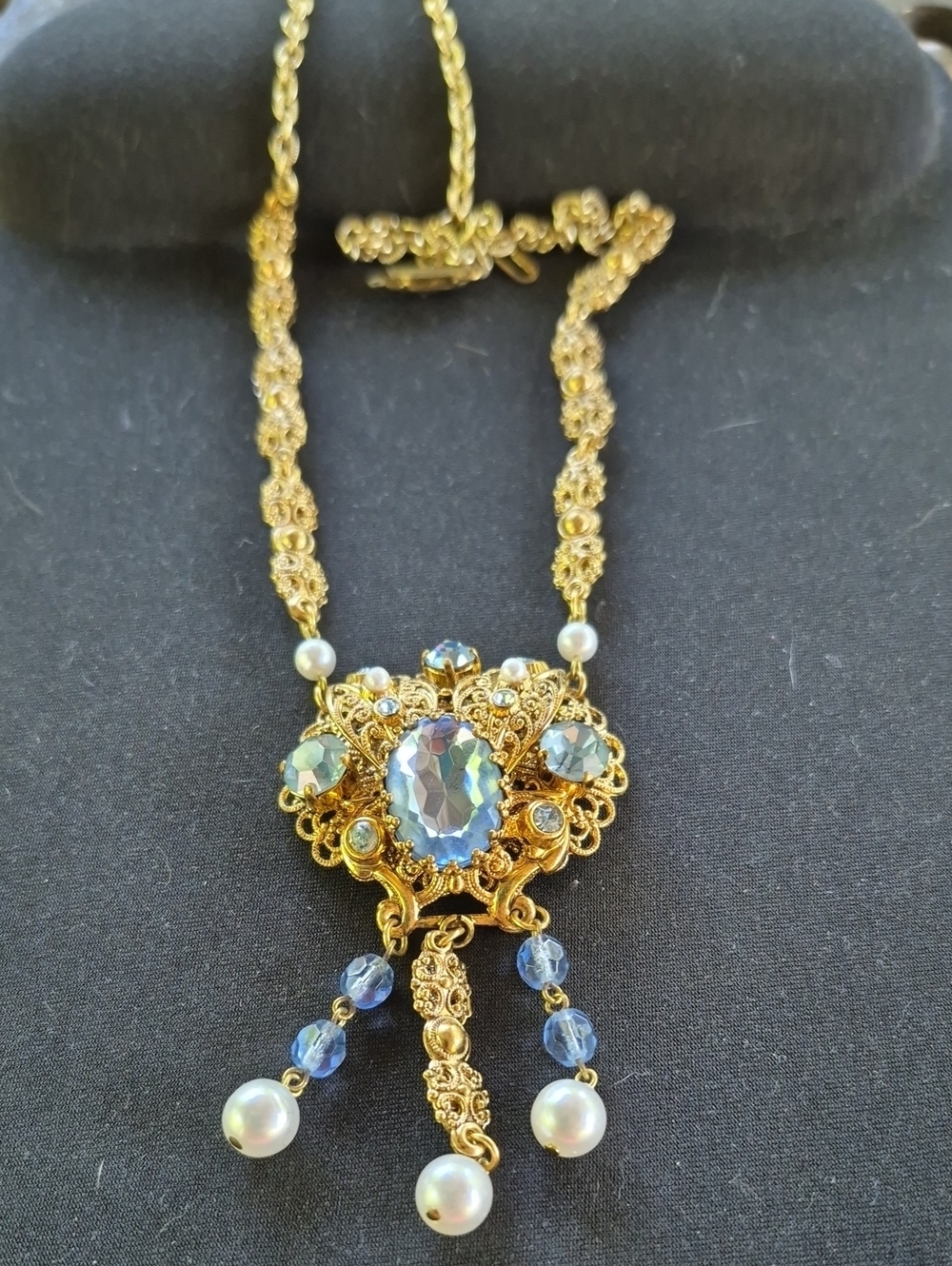 Vintage West Germany filigree necklace